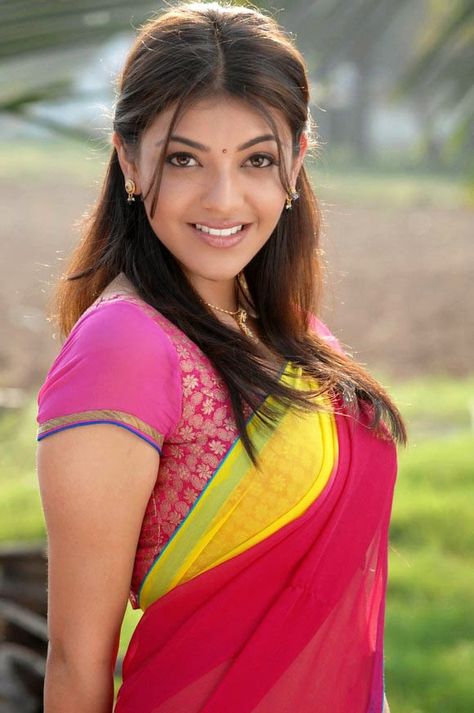 SAREE BELOW NAVEL PHOTOS: Actress Kajal Agarwal Saree Below Navel Photos Kajal Agarwal In Saree, Pink Half Sarees, Kajal Agarwal Hot, Kajal Agarwal Saree, Saree Stills, Girls Dresses Diy, Kajal Agarwal, Actress Pics