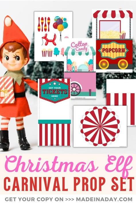 Free Printable Elf Props, Printable Elf On The Shelf Props, Elf On A Shelf Printables, Elf Printables Free, Diy Elf On The Shelf, Farmers Market Birthday Party, Printable Props, Paper Props, Props Free