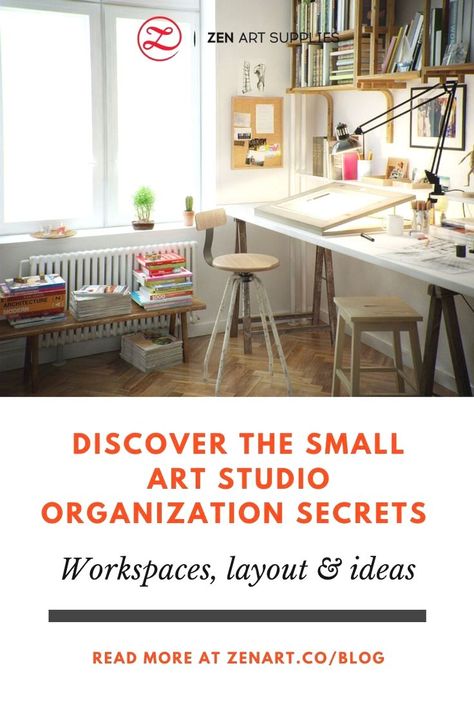 Artist Storage Ideas, Artist Studio Small Space, Art Studio Table Ideas, Setting Up An Art Studio At Home, Conservatory Art Studio, Home Office And Art Studio, Organize Art Studio, Art Studio Storage Small Spaces, Art Studio Ikea