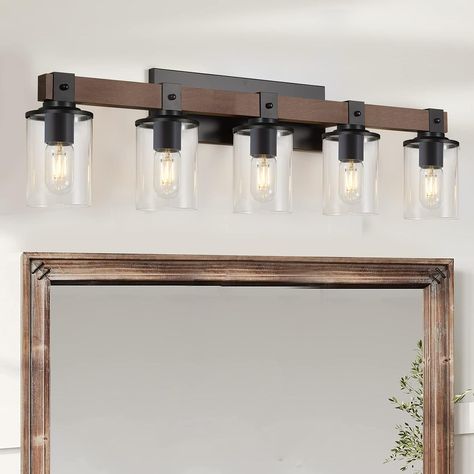 Embrace rustic charm and industrial elegance with DUJAHMLAND Farmhouse Bathroom Lighting, perfect for illuminating your oasis with a warm, inviting glow! Rustic Bathroom Light Fixtures, Light Over Mirror, Farmhouse Bathroom Lighting, Rustic Bathroom Lighting, Farmhouse Vanity Lights, Bathroom Wall Lighting, Modern Bathroom Vanity Lighting, Wood Wall Bathroom, Farmhouse Vanity