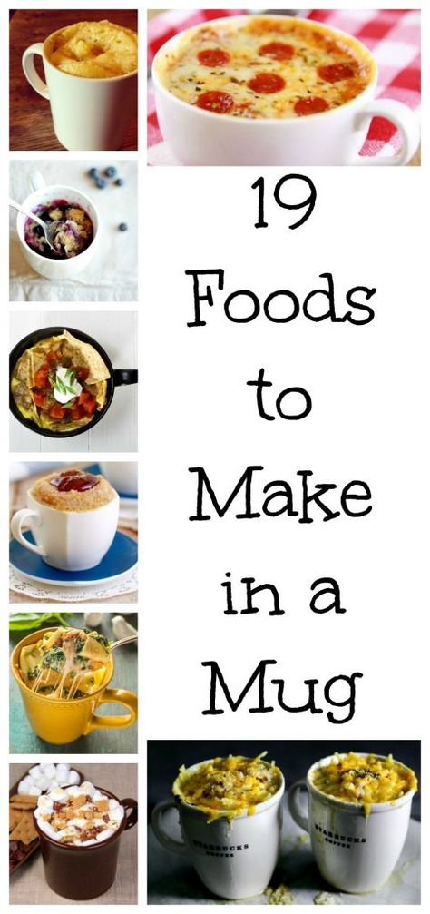 19 Foods To Make In A Mug! Meal In A Mug, Microwave Mug Recipes, Foods To Make, Baking Desserts, Recipes Baking, Mug Recipes, Microwave Cooking, In A Mug, Microwave Recipes