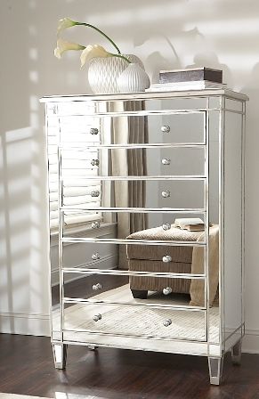 Mirror Chest Of Drawers, Mirrored Cabinet, Mirrored Bedroom Furniture, Glam Furniture, Tall Dresser, Glass Furniture, Bedroom Mirror, Mirrored Furniture, Beautiful Bedrooms