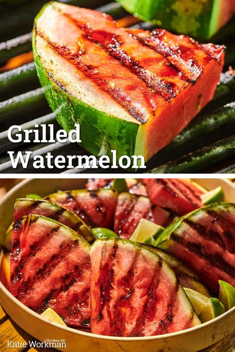 Unusual Dessert, Grilled Vegetable Skewers, Grilled Watermelon, Vegetable Skewers, Watermelon Feta Salad, Watermelon And Feta, Grilled Fruit, Grilled Peaches, Fresh Watermelon