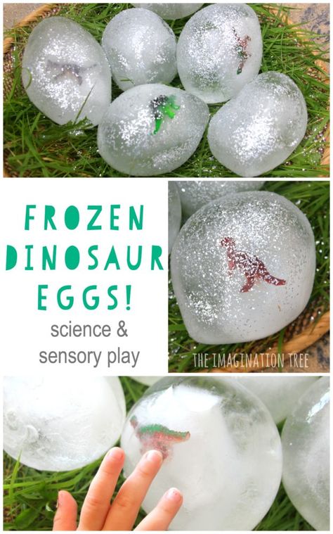 Frozen Dinosaur Eggs, Dinosaur Activities Preschool, Outdoor Water Activities, Imagination Tree, Nursery Activities, Dinosaur Activities, Dinosaur Crafts, Dinosaur Eggs, Toddler Fun