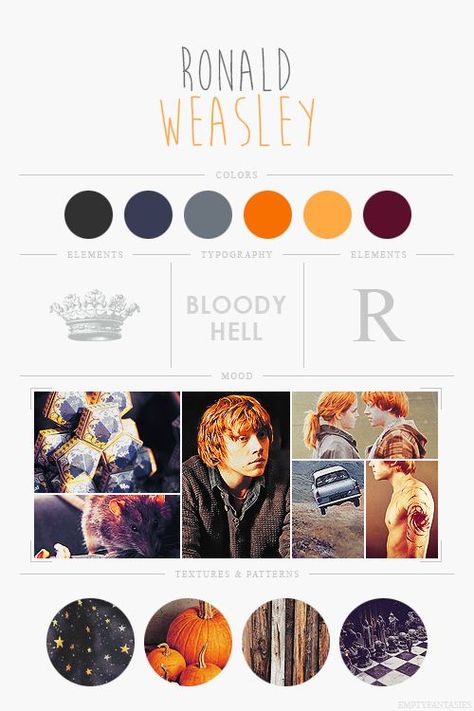 Character Mood Boards, Harry Potter Colors, Weasley Harry Potter, Welcome To Hogwarts, Ronald Weasley, Yer A Wizard Harry, Character Template, Harry Potter Love, Harry Potter Obsession