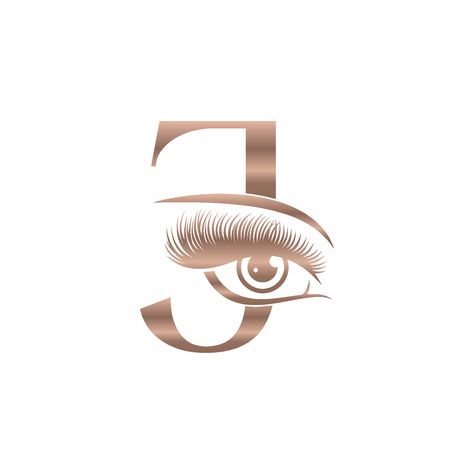 Eye Lash Logo Ideas, Letter J Logo, Eye Lash Art, Sj Logo, Logo Lashes, Japanese Tattoo Words, Logo J, J Makeup, Beauty Logo Makeup