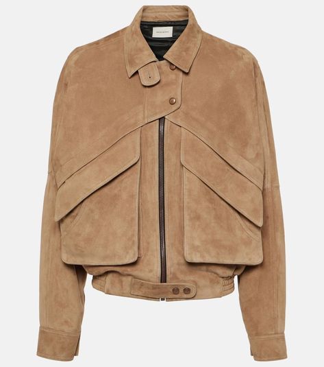 Suede Biker Jacket, Suede Biker, Suede Leather Jacket, Magda Butrym, Brown Leather Jacket, Ski Wear, Suede Jacket, Biker Jacket, Leather Coat