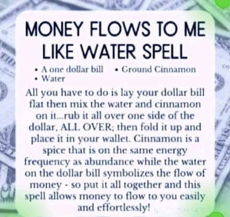 Money Flows To Me, Money Spells Magic, Spells That Actually Work, Money Prayer, Witchcraft Spells For Beginners, Money Spells That Work, Good Luck Spells, Spells For Beginners, Easy Spells