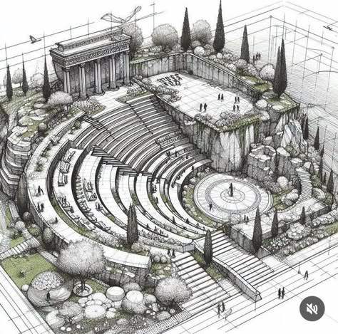 Architect Plan Drawing, Architecture Drawing Art Sketches, Concept Sketches Architecture, Architecture Shading, Buildings Sketch Architecture, Concept Art Architecture, Architecture Tutorial, Croquis Architecture, Architecture Studies