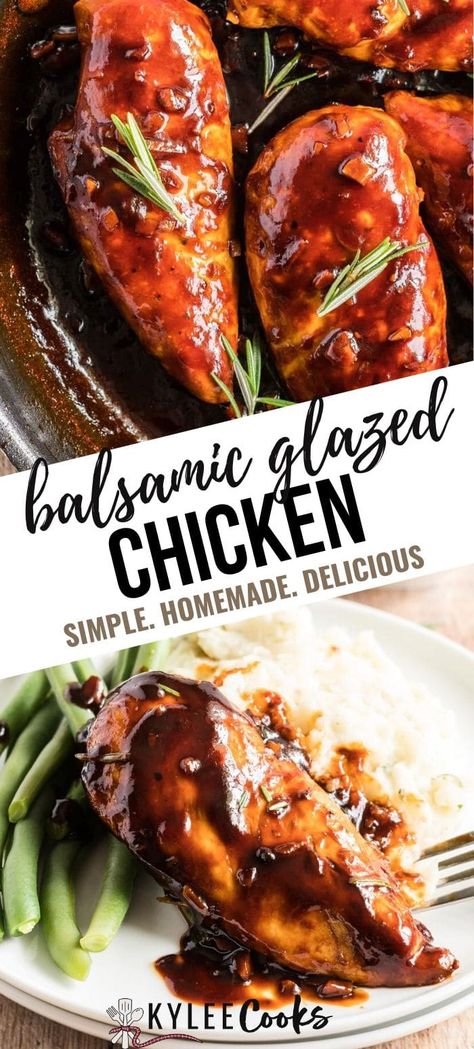 Walnut Chicken Recipe, Balsamic Chicken Breast, Glazed Chicken Breast, Honey Balsamic Chicken, Balsamic Glaze Recipes, Creative Backyard, Balsamic Glazed Chicken, Chicken Tender Recipes, Balsamic Chicken