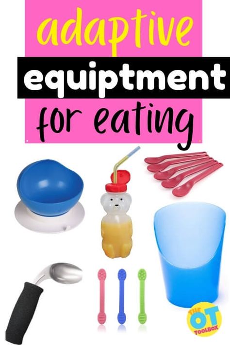 Adaptive Equipment For Eating - The OT Toolbox Cinnamon Play Dough, School Bus Craft, Adaptive Equipment Diy, Bus Craft, Fire Truck Craft, Gingerbread Play Dough, Adaptive Devices, Huntington's Disease, Bus Crafts