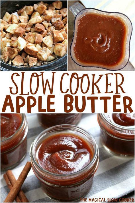 Best Apple Butter Recipe Crockpot, Autumn Crockpot Recipes, Apple Butter Recipe Crockpot, Apple Butter Pork Chops, Recipes With Apples, Butter Pork Chops, Butter Recipes Homemade, Magical Slow Cooker, Slow Cooker Apple