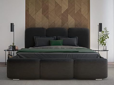 GRAINGOLD Bubble Upholstered Bed in Modern Style, Reinforced Wooden Frame, Large Comfortable Headboard, Comfortable, Large Selection of Fabrics – 120 x 200 cm #Amazon #Bed #Bedroom #Modern Bubble Bed, Bed Frame Design, Upholstered Beds, Minimalist Bedroom, Bed Design, Modern Bedroom, Lighting Design, Bed Frame, Wooden Frames