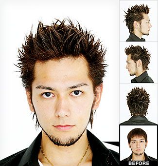 If I could draw, the main male character of my manga would be styled like this. Spiky Male Hairstyle, Asian Spiky Hair Men, Spiked Hair Men, Punk Spikes Hair, Punk Hair Men, Hair Ideas Male, Asian Mullet, Twitter Famous, Spikey Short Hair