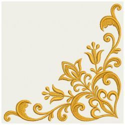 Embroidery Designs - Heart Floral Damask Corner 06(Lg) Motif Arabesque, Foto Transfer, Heirloom Quilt, Border Embroidery, Floral Damask, Pola Sulam, Embroidery Patterns Free, Free Machine Embroidery Designs, Gold Embroidery