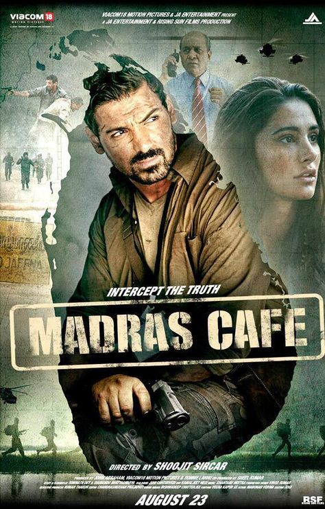 Here is the first poster of Madras Cafe starring #JohnAbraham and #NargisFakhri. Vicky Donor, Madras Cafe, Imdb Movies, John Abraham, Bollywood Cinema, Thriller Film, Hindi Movie, Indian Movies, Movie Review