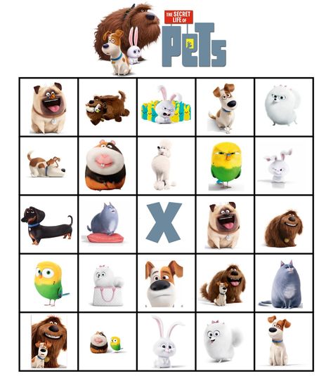 Secret Life of Pets Bingo                                                       … Pets Activities For Kids, Free Printable Kids Activities, Printable Kids Activities, Love Bingo, Free Bingo Cards, Pets Movie, City Cartoon, Fall Camping, Secret Life Of Pets