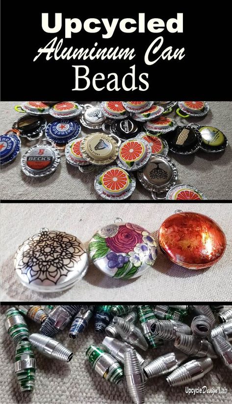 Beer Can Jewelry Diy, Aluminum Can Jewelry, Can Jewelry, Pop Can Crafts, Paper Beads Template, Soda Can Tabs, Make Beads, Upcycle Design, Soda Can Crafts