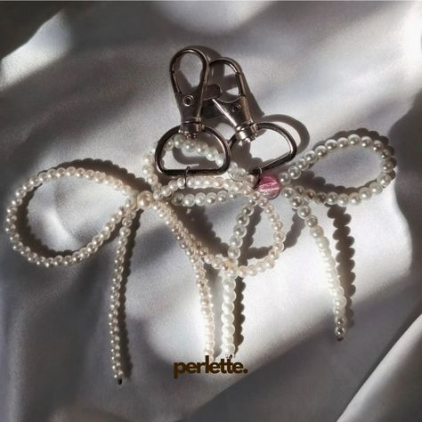 Introducing our bow keychains. Can be customized according the color of tour choice🎀💞 Dm to order yours💞 #silver #pearls #keychains #bows #coquette #coqutteaesthetic #pink Bows Coquette, Silver Pearls, Keychains, Canning, Silver, Pink, Quick Saves, Color