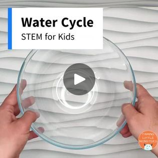 Water cycle science activity for kids.

Make an indoor water cycle that works. In this STEM experiment you can turn salt water into freshwater. 
You'll... | By Taming Little MonstersFacebook Stem Water Activities, Water Cycle Experiments For Kids, Water Cycle Activity For Kids, Water Cycle Activity, Water Cycle Craft, Water Cycle For Kids, Water Cycle Experiment, Water Cycle Project, Science Activity For Kids