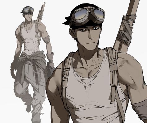 Mechanic Art Male, Boss Drawing Character Design, Rugged Character Design, Mechanic Drawing Reference, Mechanic Oc Male, Mechanic Pose Reference, Dark Dystopian Aesthetic, Mechanic Pose, Character Design Poses Reference