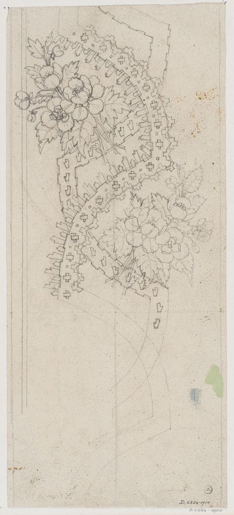 Textile Design | J. D. Cornuaud | V&A Explore The Collections Modern Textiles Patterns, Modern Shawl, Textile Pattern Design Fashion, Design Art Drawing, Modern Textiles, Geometric Embroidery, Border Embroidery Designs, Textile Pattern Design, Border Embroidery