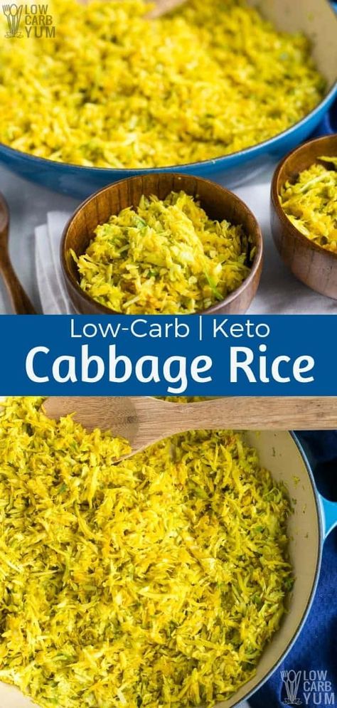 Indian Low Carb Recipes, Cabbage Rice Recipes, Low Carb Indian Recipes, Turmeric Cabbage, Keto Indian Recipes, Keto Cabbage, Meatless Meals Healthy, Keto Side Dish, Cabbage Rice