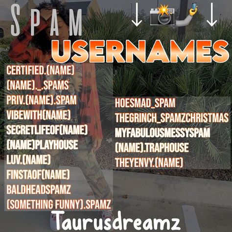 Good Usernames For Instagram Spam, Spamaccount Names Instagram Ideas, Spam Names For Instagram Ideas Boys, Insta Spam Names Ideas, Quotes Page Name Ideas For Instagram, Username Ideas Instagram For Spam, Funny Spam Names For Insta, Secret Tiktok Account Names Ideas, Dance Account Names For Instagram