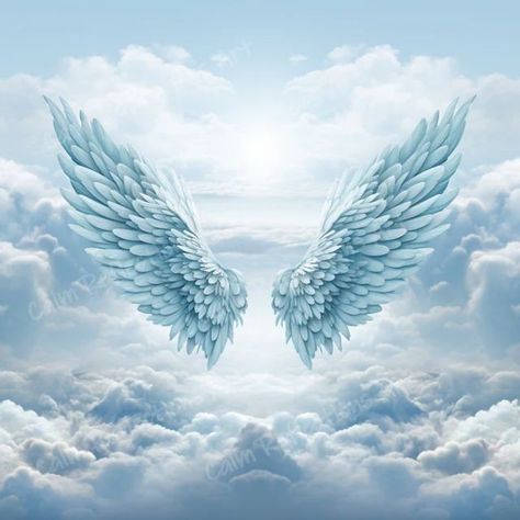 Heaven Images Art, Angelic Background, Angels Background, Angel Background, Angel Wings Background, Angel Wings Photography, Memorial Background, Merry Christmas In Heaven, Angel Wings Png