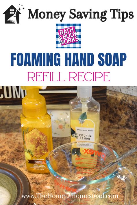 Homemade Bath & Body Works Foaming Hand Soap Refill Solution Ingredients Diy Foaming Hand Soap Recipes, Method Hand Soap, Homemade Foaming Soap, Homemade Foaming Hand Soap, Foaming Hand Soap Recipe, Homemade Hand Soap, How To Make Foam, Diy Foaming Hand Soap, Diy Hand Soap