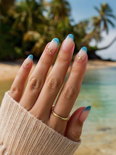 Beginners DIY Summer Nail Art for Free Trending Beach Nails, Beachy Wedding Nails, Miami Beach Nails, Beach Nails Vacation Ocean, Nails For Vacation, Nails Summer Beach, Beachy Nail Designs, Mom Nails, Vacation Nails Beach