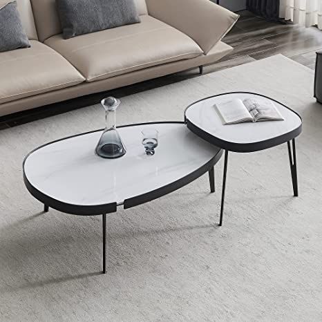 Coffee Table Metal Frame, Stone Table Top, Nesting Coffee Table, Stone Coffee Table, Oval Coffee Tables, Coffee Table Set, Nesting Coffee Tables, Table Metal, Metal Side Table