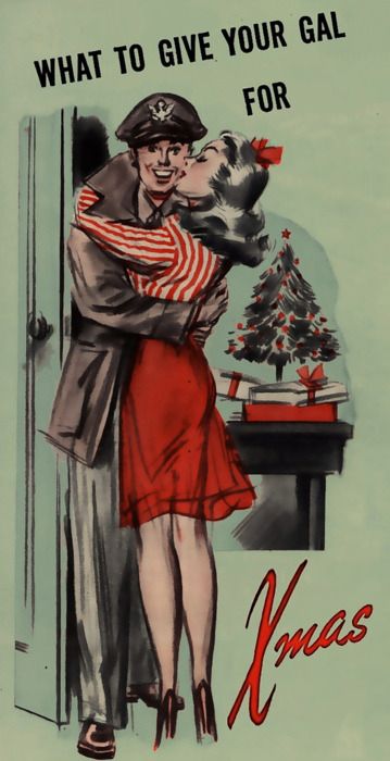 Miracle On 34th Street Party, Vintage Soldier, 1940s Christmas, Soldier Christmas, Christmas Ads, Greatest Generation, Vintage Christmas Images, Pulp Covers, Christmas Dresses