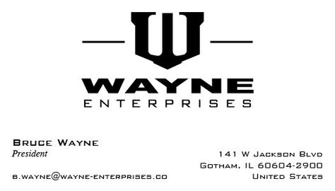 Wayne Enterprises Business Cards Batman Costume Diy, Enterprise Logo, Batman Comic Wallpaper, Wayne Enterprises, Commercial Advertisement, I Am Batman, Fantasy Photography, Batman The Dark Knight, Batman Movie