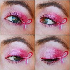 pink out eyes Dig Pink, Cheer Makeup, Pink Eye Makeup, Pink Eye, Pink Day, Pink October, Pink Out, Younique, Pink Ribbon