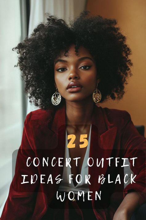 Need inspiration for your concert wardrobe? Click for chic outfit ideas that celebrate Black women and ensure you look as good as the music sounds! 🎸👠 #FashionForward #ConcertOutfits #BlackWomenStyle #MusicEvents #StylishWear Concert Shoes What To Wear, Maxwell Concert Outfit Ideas, Modest Concert Outfit Ideas, Concert Looks Black Women, R And B Concert Outfit Ideas, Curvy Concert Outfit, Jazz Concert Outfit, R&b Concert Outfit Ideas, Rnb Concert Outfit Ideas