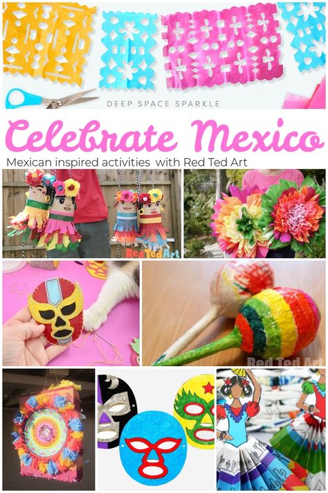 Mexican Crafts For Kids, Mexico For Kids, Hispanic Heritage Month Crafts, Mexico Crafts, Spanish Crafts, Mexico Christmas, Mexican Celebrations, May Crafts, Red Ted Art