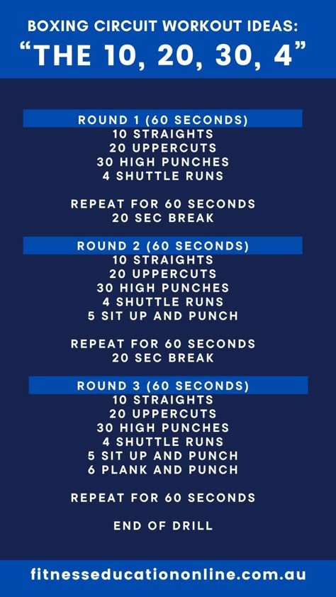 Boxing, Bootcamp, Bootcamp Workouts This is a 3 round drill with each drill being 60 seconds each. Round 1 (60 seconds) 10 straights 20 uppercuts 30 high punches 4 shuttle runs Repeat for 60 seconds 20 sec break Round 2 (60 seconds) 10 straights 20 uppercuts 30 high punches 4 shuttle runs 5 sit up and punch Repeat for 60 seconds 20 sec break Round 2 (60 seconds) 10 straights 20 uppercuts 30 high punches 4 shuttle runs 5 sit up and punch 6 plank and punch Repeat for 60 seconds End of drill Boxercise Workout, How To Increase Flexibility, Bootcamp Games, Boxing Circuit, At Home Hiit Workout, Boxing Workout Routine, Boxing Routine, Best Stretching Exercises, Full Body Circuit Workout