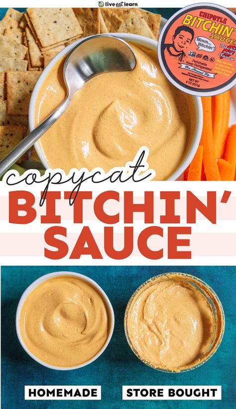 Copycat Chipotle Bitchin' Sauce Recipe Homemade Bitchin Sauce, Vegan Condiments Recipes, Copycat Bitchin Sauce, Cottage Cheese Chipotle Sauce, Cafe Yumm Sauce Recipe, Yumm Sauce Recipe, Almond Sauce Recipe, Bitchin Sauce, Vegetarian Sauces