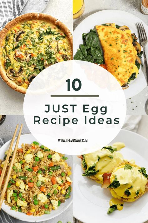 Just Egg Recipes, Egg Recipe Ideas, Quick Egg Recipes, Vegan Breakfast Casserole, Just Egg, Eggs Dinner, Egg Substitute, Full Recipes, Vegan Raw