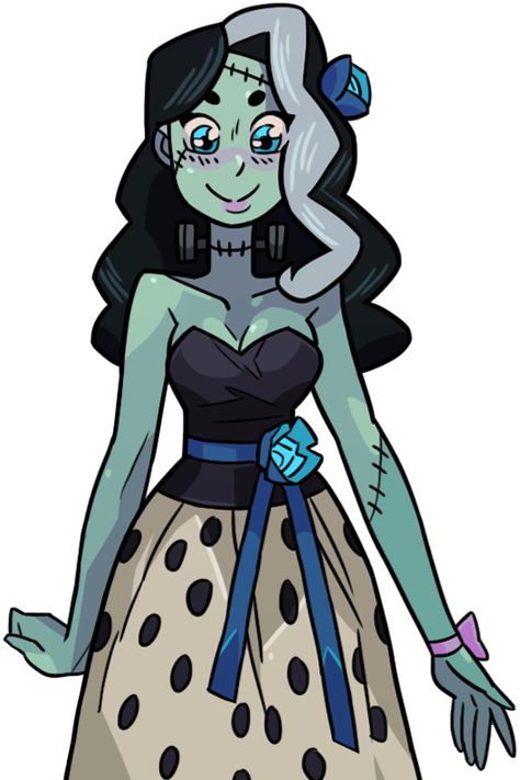 Vicky Schmidt Monster Prom, Monster Prom Oc Art, Zombie Monster High, Monster Prom Vicky, Zoe Monster Prom, Vicky Schmidt, Zombie Character Design, Monster High Fan Art Frankie, Zombie Character