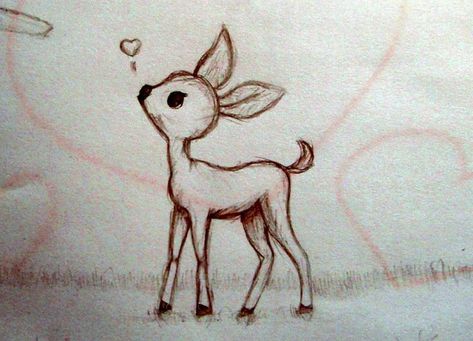 cute deer by ~Seara96 on deviantART | Cartoon Cool | Pinterest Deer Drawing Easy, Deer Sketch, Deer Cartoon, Deer Drawing, Baby Animal Drawings, Animal Sketches, Baby Deer, Amazing Animals, Cute Animal Drawings