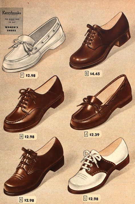 1940’s Shoes, Oxford Shoes Vintage, 40s Shoes Women, Vintage Womens Shoes, Women’s Loafer Shoes, Vintage Women Shoes, 1940s Shoes Women, Vintage Winter Shoes, 1940s Womens Shoes