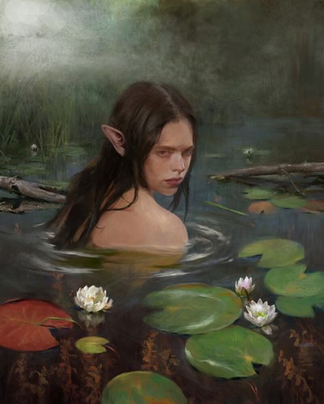 ArtStation - water nymph Water Nymph, Fairy Photoshoot, Water Fairy, Water Nymphs, Real Mermaids, Photography Themes, My Fantasy World, Mermaid Life, Fantasy Theme