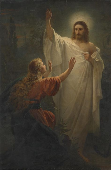 Easter morning | Bernhard PLOCKHORST | NGV Rosary Mysteries, Catholic Artwork, Catholic Pictures, Jesus Praying, Easter Morning, Jesus Christ Art, Catholic Images, Christ The King, Pictures Of Jesus Christ