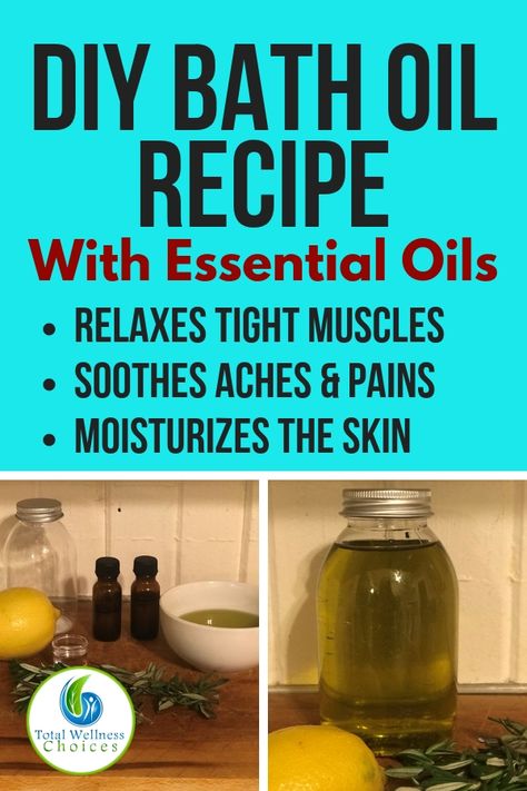 Homemade Bath Oil, Bath Oil Recipe, Diy Bath Oil, Body Butter Vs Lotion, Craft Heart, Diy Massage, Homemade Moisturizer, Skin Care Routine For 20s, Bath Recipes