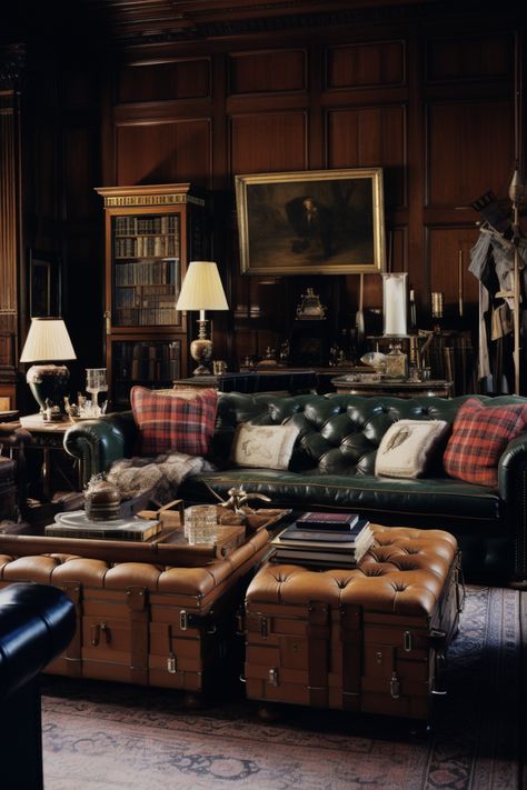 50+ Old Money Living Room Decor Ideas Ralph Lauren Home Living Room English Equestrian Style, Old Money Living Room, Ralph Lauren Living Room, Ralph Lauren Home Living Room, Ralph Lauren Interiors, Timeless Color Palette, Family Room Furniture, Maximalist Style, English Decor