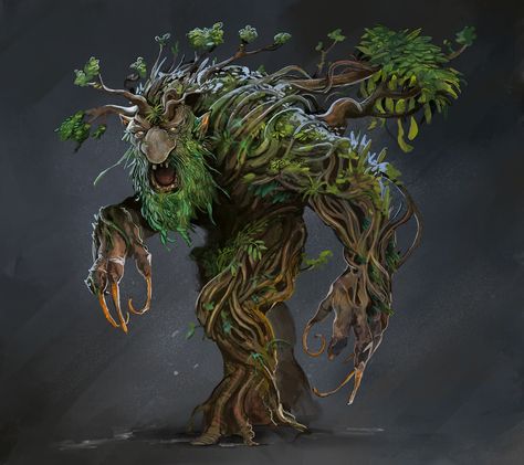 Treant, Todd Ulrich on ArtStation at https://www.artstation.com/artwork/oOPN5z Drawing Photo, Photography Drawing, Green Knight, Paintings And Drawings, Dungeon Master, Traditional Paintings, Fantasy Rpg, Picture Design, Creature Design