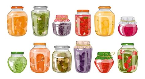 Jar Clipart, Cooking Clipart, Colorful Birthday Cake, Cake Illustration, Food Clipart, Homemade Pickles, Colorful Birthday, Pickle Jars, Food Illustration