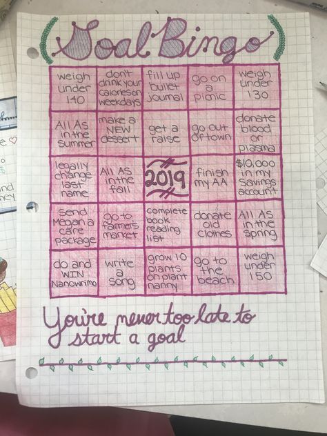 My way I set my goals for the year 😊 #bulletjournal #newyear #bingo #goalsetting Bujo Bingo Ideas, Aspiration Journal, Goal Bingo, Bullet Journal Topics, Bullet Journal Health, Bullet Journal Layout Templates, Bujo 2023, Bullet Journal Lists, Goals For The Year